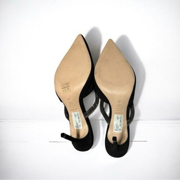 🌻NEW NWOT Schutz Pearl Black Suede Pointed Toe Mule Size 7.5 - Picture 8 of 10